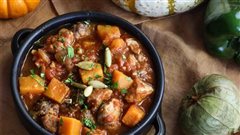 Χοιρινό με κολοκύθα και πράσα