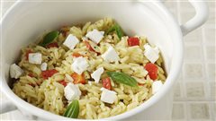 Κριθαρότο με πιπεριές Φλωρίνης και φέτα