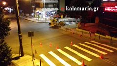 Καλαμαριά - Διαβάσεις έβαψε το βράδυ ο δήμος